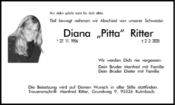 Anzeige von Diana Ritter von MGO