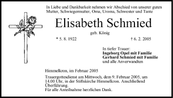 Anzeige von Elisabeth Schmied von MGO