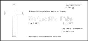 Anzeige von Markus Birke von MGO