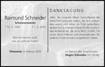 Anzeige von Raimund Schneider von MGO