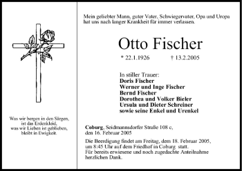 Anzeige von Otto Fischer von MGO