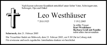 Anzeige von Leo Westhäuser von MGO