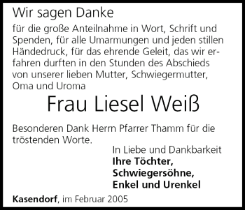 Anzeige von Liesel Weiß von MGO