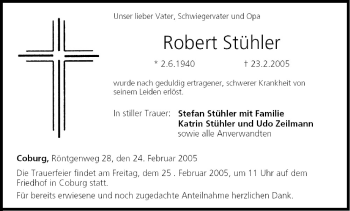 Anzeige von Robert Stühler von MGO