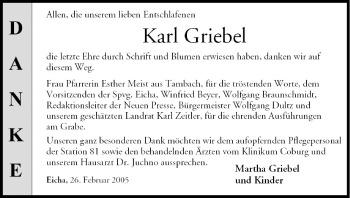 Anzeige von Karl Griebel von MGO