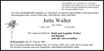 Anzeige von Jutta Walter von MGO