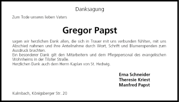 Anzeige von Gregor Papst von MGO
