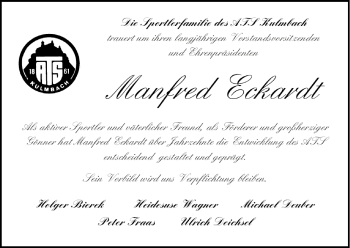 Anzeige von Manfred Eckardt von MGO