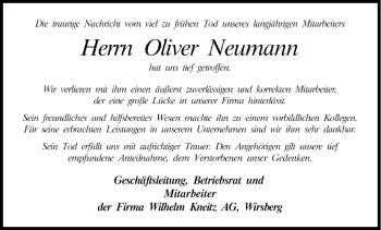 Anzeige von Oliver Neumann von MGO