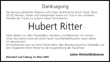 Anzeige von Hubert Ritter von MGO