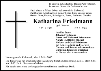 Anzeige von Katharina Friedmann von MGO