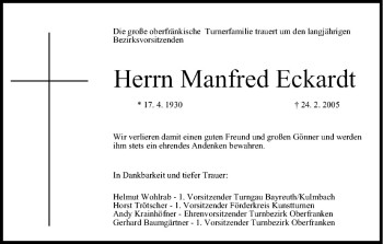 Anzeige von Manfred Eckardt von MGO
