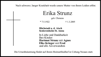Anzeige von Erika Strunz von MGO