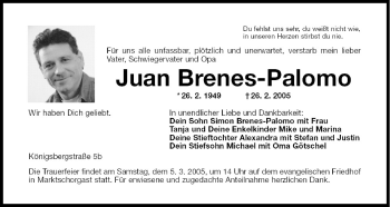 Anzeige von Juan Brenes-Palomo von MGO
