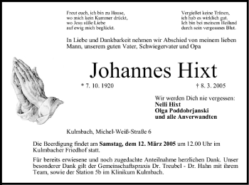Anzeige von Johannes Hixt von MGO