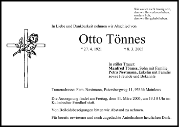 Anzeige von Otto Tönnes von MGO