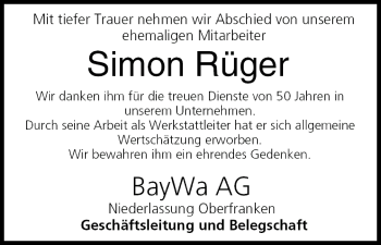 Anzeige von Simon Rüger von MGO