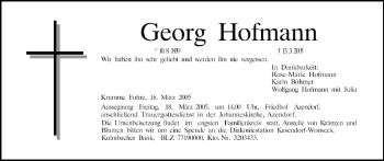 Anzeige von Georg Hofmann von MGO