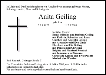 Anzeige von Anita Geiling von MGO