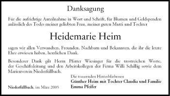 Anzeige von Heidemarie Heim von MGO