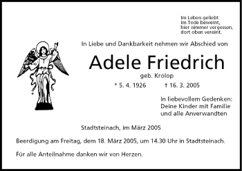 Anzeige von Adele Friedrich von MGO