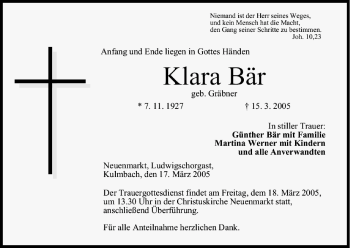 Anzeige von Klara Bär von MGO
