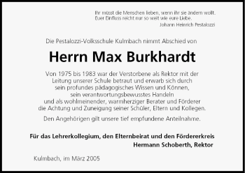 Anzeige von Max Burkhardt von MGO