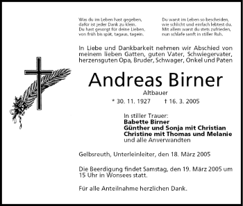 Anzeige von Andreas Birner von MGO