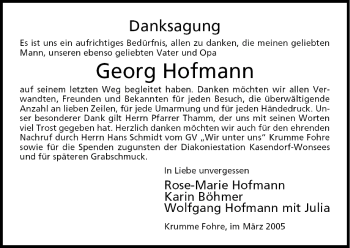 Anzeige von Georg Hofmann von MGO
