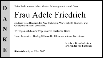 Anzeige von Adele Friedrich von MGO