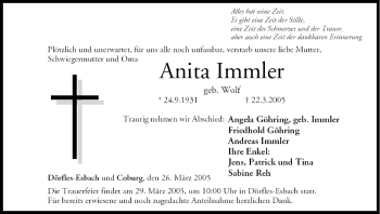 Anzeige von Anita Immler von MGO