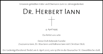Anzeige von Herbert Iann von MGO