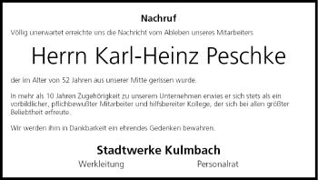 Anzeige von Karl-Heinz Peschke von MGO