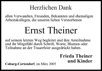 Anzeige von Ernst Theiner von MGO