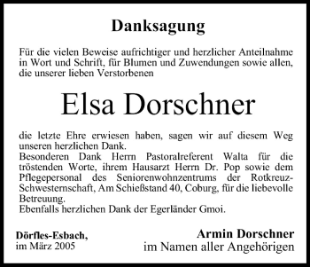 Anzeige von Elsa Dorschner von MGO