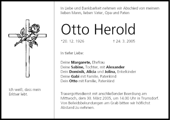 Anzeige von Otto Herold von MGO