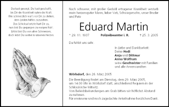 Anzeige von Eduard Martin von MGO