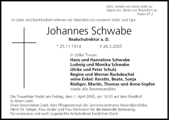 Anzeige von Johannes Schwabe von MGO