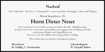 Anzeige von Horst Dieter Neser von MGO