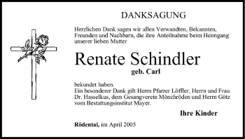 Anzeige von Renate Schindler von MGO