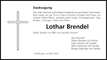 Anzeige von Lothar Brendel von MGO