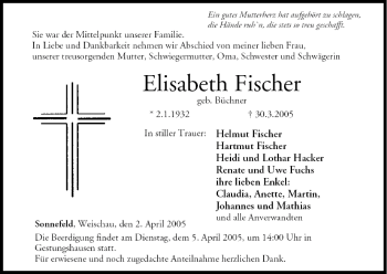 Anzeige von Elisabeth Fischer von MGO