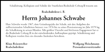 Anzeige von Johannes Schwabe von MGO