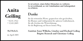 Anzeige von Anita Geiling von MGO
