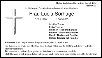 Anzeige von Lucia Sorhage von MGO