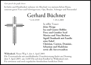 Anzeige von Gerhard Büchner von MGO