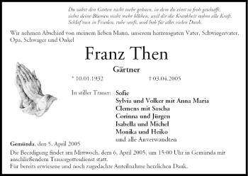 Anzeige von Franz Then von MGO