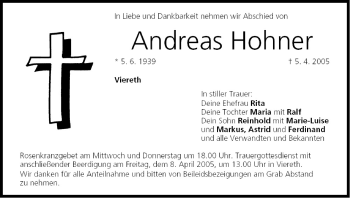 Anzeige von Andreas Hohner von MGO