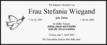 Anzeige von Stefania Wiegand von MGO