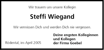 Anzeige von Steffi Wiegand von MGO